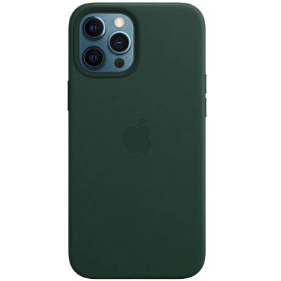 Шкіряний чохол Leather Case (AAA) with MagSafe для Apple iPhone 12 Pro Max (Forest Green)