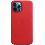 Кожаный чехол Leather Case (AAA) with MagSafe для Apple iPhone 12 Pro Max (Red)