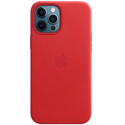Кожаный чехол Leather Case (AAA) with MagSafe для Apple iPhone 12 Pro Max (Red)