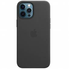Кожаный чехол Leather Case (AAA) with MagSafe для Apple iPhone 12 Pro Max (Black)