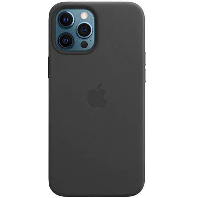 Шкіряний чохол Leather Case (AAA) with MagSafe для iPhone 12 Pro Max (Black)