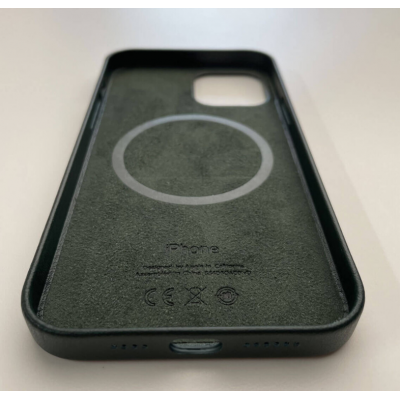 Шкіряний чохол Leather Case (AAA) with MagSafe для Apple iPhone 12 Pro Max (Forest Green)