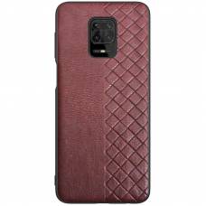 Кожаная накладка Xiaomi Redmi Note 9S (Темно-коричневый)