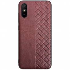 Шкіряна накладка Xiaomi Redmi 9A (Темно-коричневий) Шкіряна накладка Xiaomi Redmi 9A (Темно-коричневий)