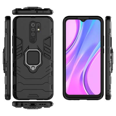 Чехол ударопрочный с магнитным держателем Xiaomi Redmi 9 (Черный) Чехол ударопрочный с магнитным держателем Xiaomi Redmi 9 (Черный)