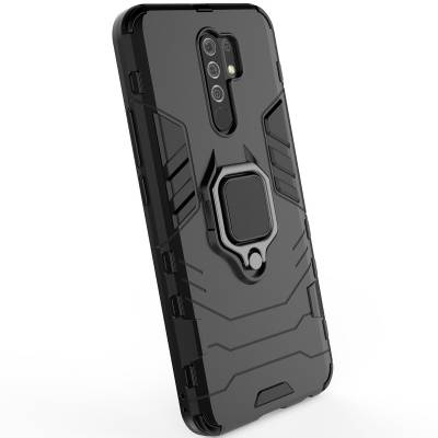 Чехол ударопрочный с магнитным держателем Xiaomi Redmi 9 (Черный) Чехол ударопрочный с магнитным держателем Xiaomi Redmi 9 (Черный)