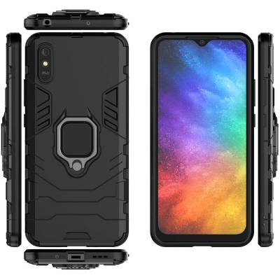 Чехол ударопрочный с магнитным держателем Xiaomi Redmi 9A (Черный) Чехол ударопрочный с магнитным держателем Xiaomi Redmi 9A (Черный)