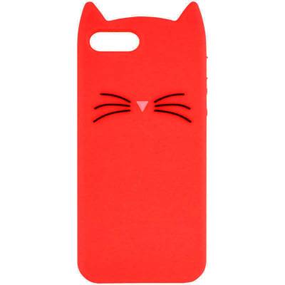 Чехол силиконовый 3D Cat iPhone 8 (Красный)