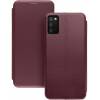 Чехол книжка кожаный Samsung Galaxy A02S (Бордовый)
