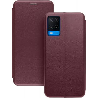 Чехол книжка кожаный Oppo A54 (Бордовый)
