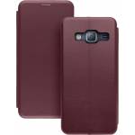 Чехол книжка кожаный Samsung Galaxy J3 2016 (Бордовый)