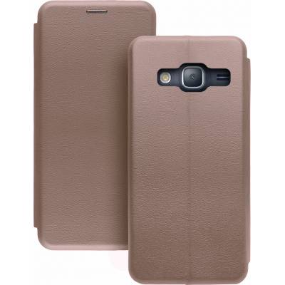 Чехол книжка кожаный Samsung Galaxy J3 2016 J320 (Розовое золото)