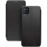 Чехол книжка кожаный Samsung Galaxy A12 (Черный)