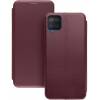 Чехол книжка кожаный Samsung Galaxy A12 (Бордовый)