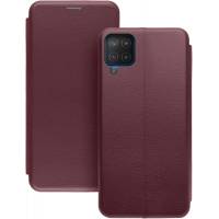 Чехол книжка кожаный Samsung Galaxy A12 (Бордовый) Чехол книжка кожаный Samsung Galaxy A12 (Бордовый)