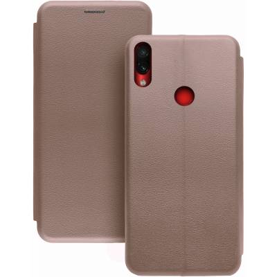 Чехол книжка кожанный Xiaomi Redmi Note 7 / Note 7 Pro  (Розовое золото)