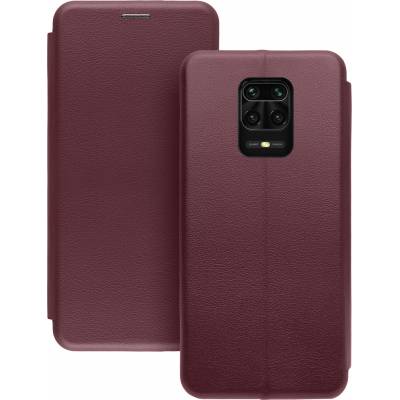 Чохол книжка шкіряна Xiaomi Redmi Note 9S / Note 9 Pro / Note 9 Pro Max (Бордовий)