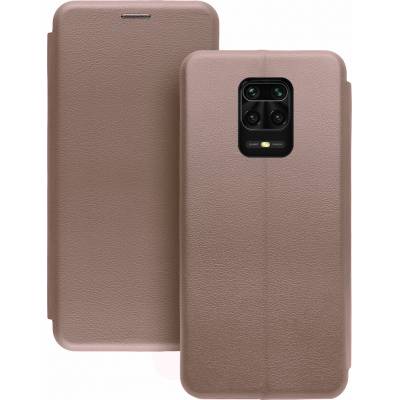 Чехол книжка кожаный Xiaomi Redmi Note 9S / Note 9 Pro / Note 9 Pro Max (Розовое золото)