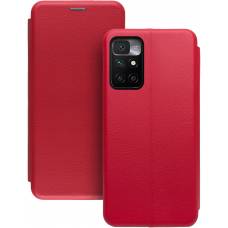 Чехол книжка кожаный Xiaomi Redmi 10 (Красный)