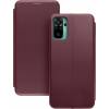 Чехол книжка кожаный Xiaomi Redmi Note 10 (Бордовый)
