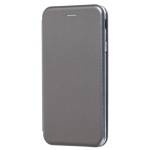 Чехол книжка кожанный Samsung Galaxy J4 Plus (Серый)