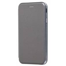 Чехол книжка кожанный Samsung Galaxy J4 Plus (Серый)