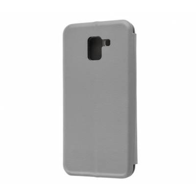 Чехол книжка кожанный Samsung Galaxy J6 2018 J600 (Серый) Чехол книжка кожанный Samsung Galaxy J6 2018 J600 (Серый)