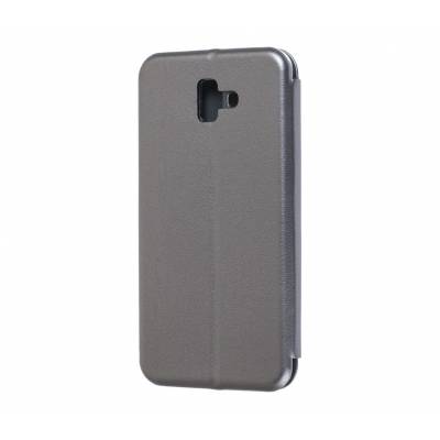 Чехол книжка кожанный Samsung Galaxy J6 Plus (Серый) Чехол книжка кожанный Samsung Galaxy J6 Plus (Серый)
