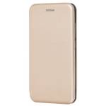 Чехол книжка кожанный Samsung Galaxy J8 2018 (Золотой)