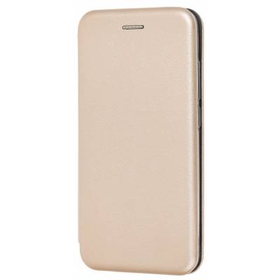 Чехол книжка кожанный Samsung Galaxy J8 2018 (Золотой)