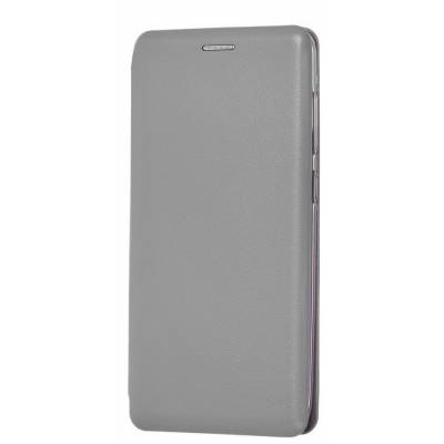 Чехол книжка кожанный Samsung Galaxy M10 (Cерый)