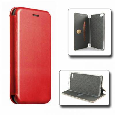 Чехол книжка кожанный Xiaomi Redmi Go (Красный)