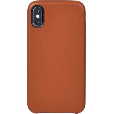 Чехол кожаный Leather Case Apple iPhone Xs Max (Коричневый)