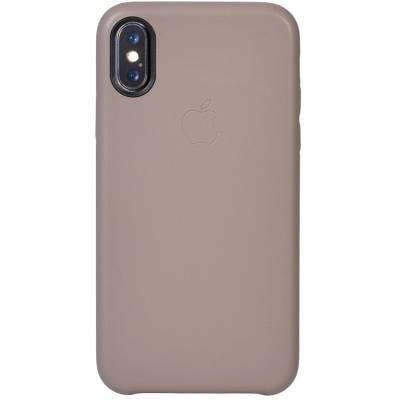 Чехол кожаный Leather Case Apple iPhone Xs Max (Серый)