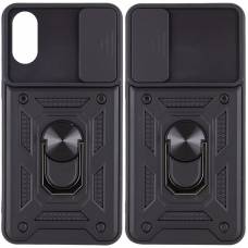 Чехол ударопрочный Serge Ring Camshield Samsung Galaxy A03 Core (Черный)