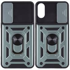 Чехол ударопрочный Serge Ring Camshield Samsung Galaxy A03 Core (Зеленый)