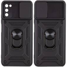 Чехол ударопрочный Serge Ring Camshield Samsung Galaxy A03s (Черный)