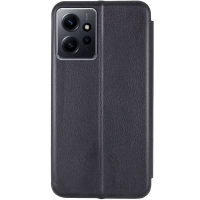 Чехол книжка кожаный Xiaomi Redmi Note 12 4G (Черный) Чехол книжка кожаный Xiaomi Redmi Note 12 4G (Черный)