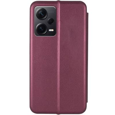 Чехол книжка кожаный Xiaomi Redmi Note 12 Pro+ 5G (Бордовый) Чехол книжка кожаный Xiaomi Redmi Note 12 Pro+ 5G (Бордовый)