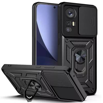Чехол ударопрочный Serge Ring Camshield Xiaomi 12 Lite (Черный)