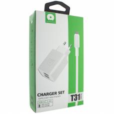 Сетевой адаптер WUW T31 2USB 2.4A + USB Lightning