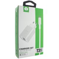 Сетевой адаптер WUW T31 2USB 2.4A + USB Type C Сетевой адаптер WUW T31 2USB 2.4A + USB Type C