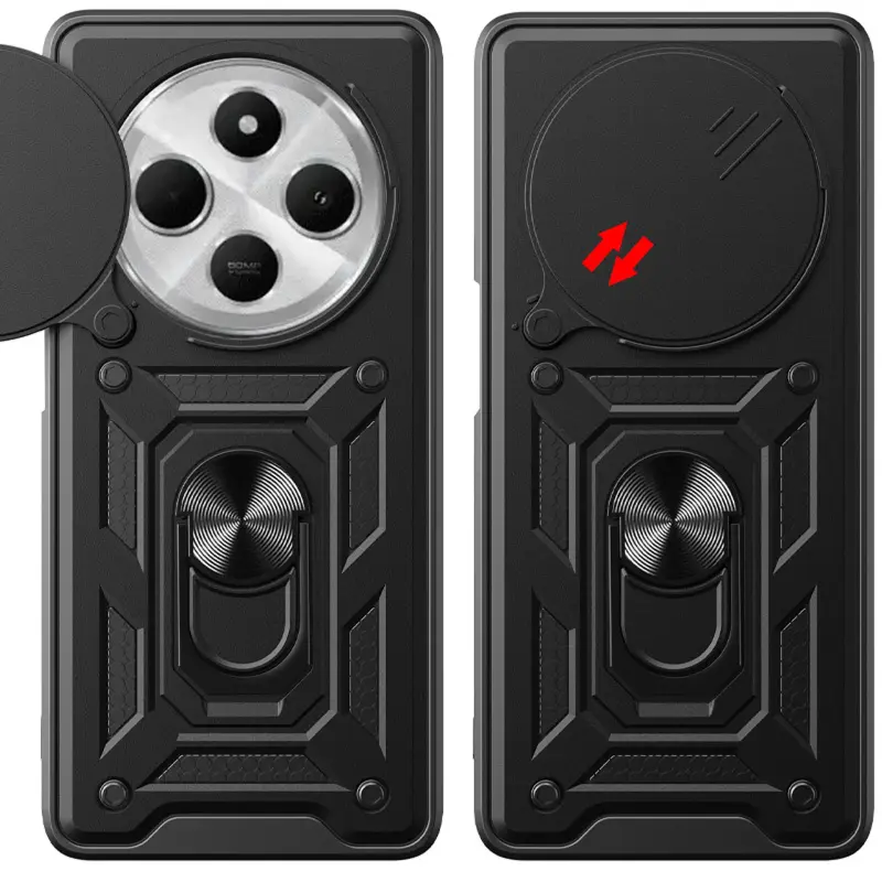 Чехол ударопрочный Serge Ring Camshield Xiaomi Redmi 14С (Черный) Чехол ударопрочный Serge Ring Camshield Xiaomi Redmi 14С (Черный)
