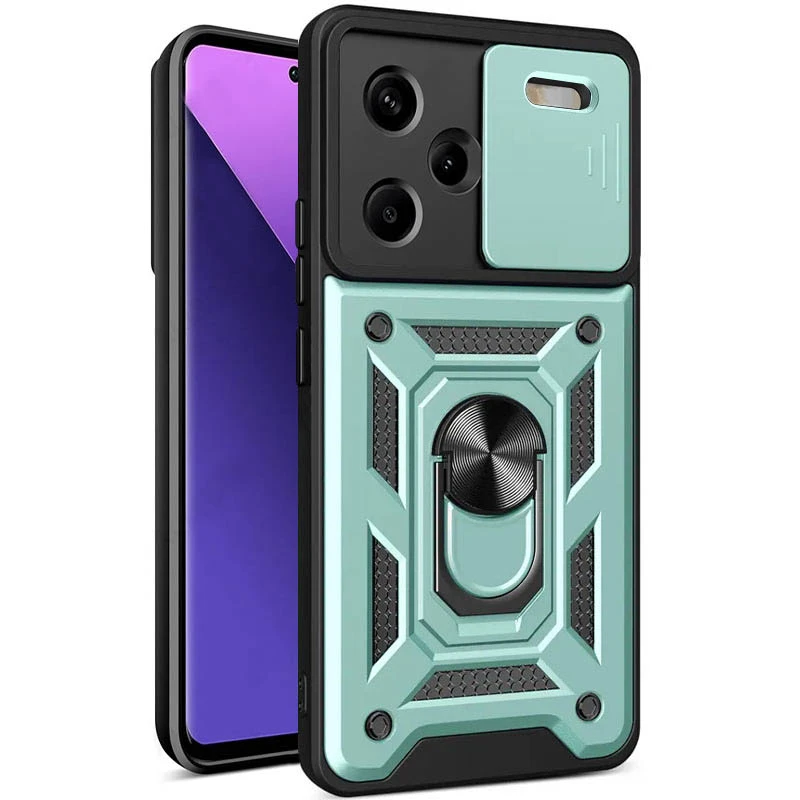Чехол ударопрочный Serge Ring Camshield Xiaomi Redmi Note 13 Pro Plus (Зеленый) Чехол ударопрочный Serge Ring Camshield Xiaomi Redmi Note 13 Pro Plus (Зеленый)